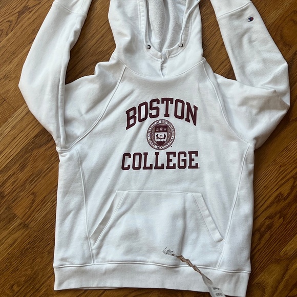 Champion Tops - Boston College Women's White Hoodie w/ Official Logo | Size L | Great Condition